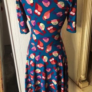 Owl and bird print dress